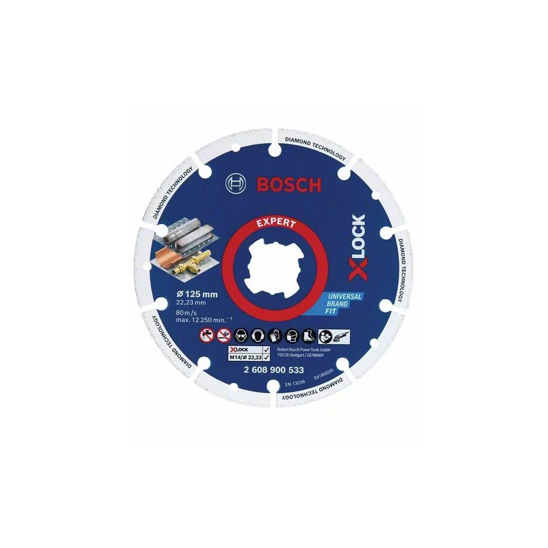 Disque à tronçonner Diamond Metal Wheel X LOCK 125mm BOSCH EXPERT 2608900533