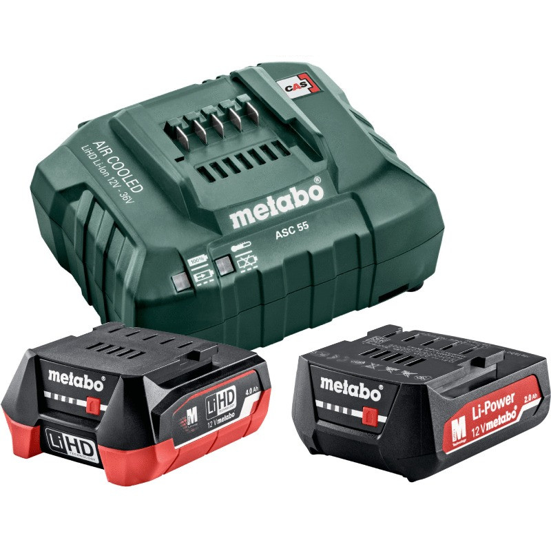 Pack énergie 12V batterie 4Ah + batterie 2Ah + chargeur METABO 685302000