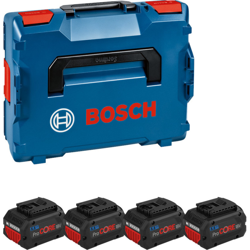 Pack de 4 batteries 18V Procore 5,5Ah en coffret L BOXX BOSCH 1600A02A2U