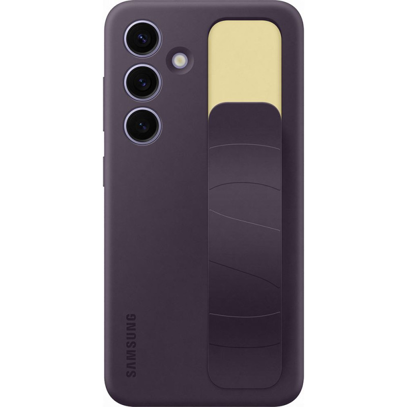 Coque en silicone avec lanière pour Samsung Galaxy S24 Violet Foncé