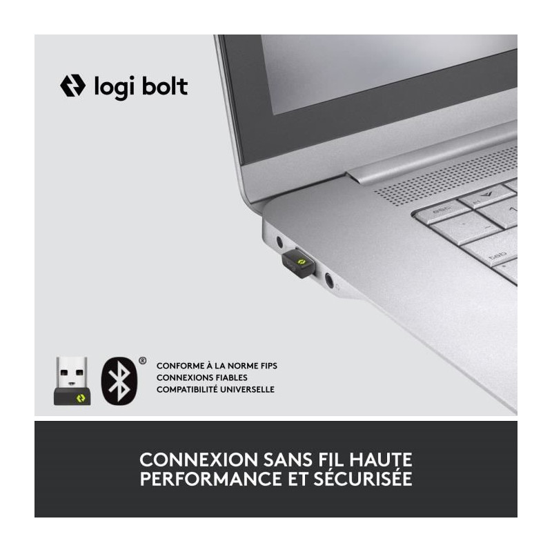 Souris Sans Fil - LOGITECH - LIFT for Business - Ergonomique Verticale - Bluetooth - Clics Silencieux - USB Logi Bolt - Graphite