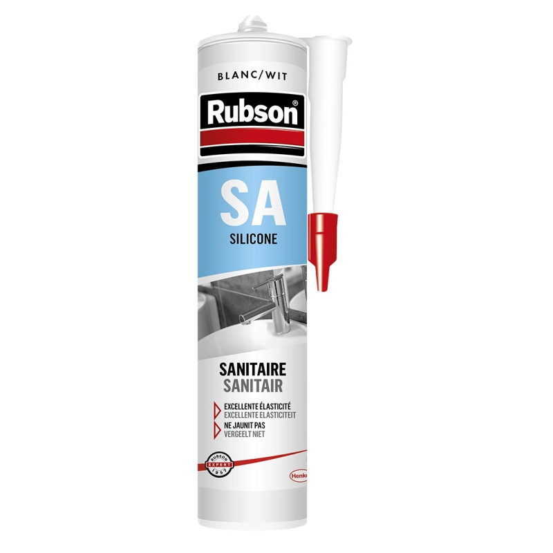 Mastic silicone sanitaire blanc 300ml RUBSON 165170