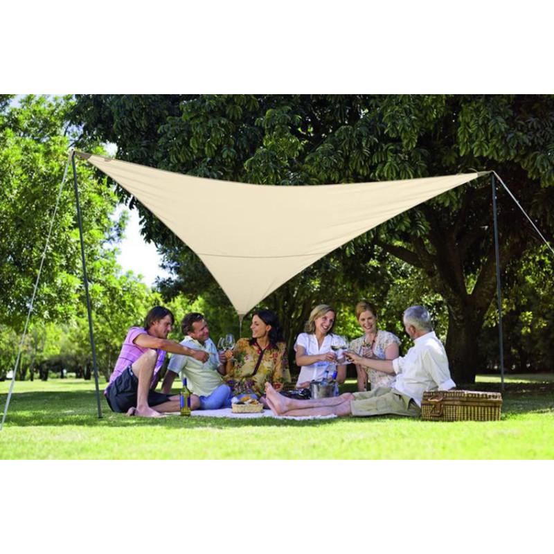 Pack voile d ombrage triangulaire Camping Serenity 5m sable JARDILINE VK555 SABLE