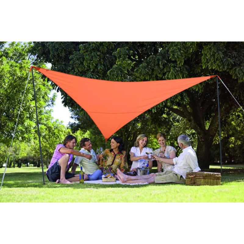 Pack voile d ombrage triangulaire Camping Serenity 5m terracota JARDILINE VK555 TERRACOTTA