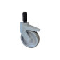 Roulette D125mm en caoutchouc gris avec monture polyamide à œil pivotant + frein AVL 590893C