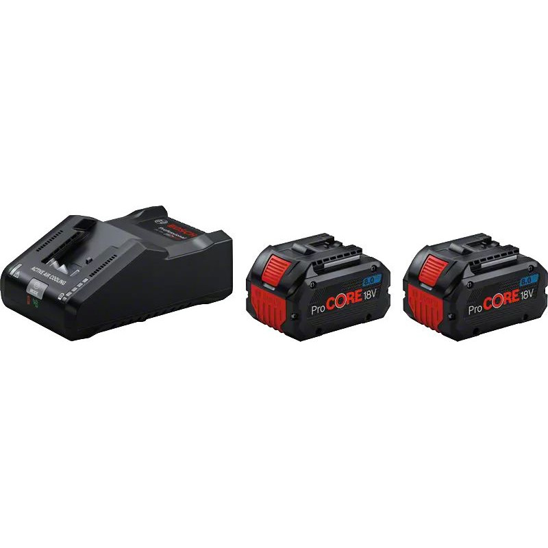 Starter kit avec 2 batteries Procore 18V 8Ah + chargeur GAL 18V 160 en boîte en carton BOSCH 1600A02T5P