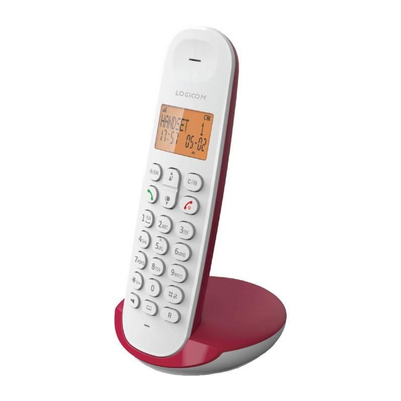 Téléphone fixe sans fil - LOGICOM - DECT ILOA 150 SOLO - Framboise - Sans répondeur
