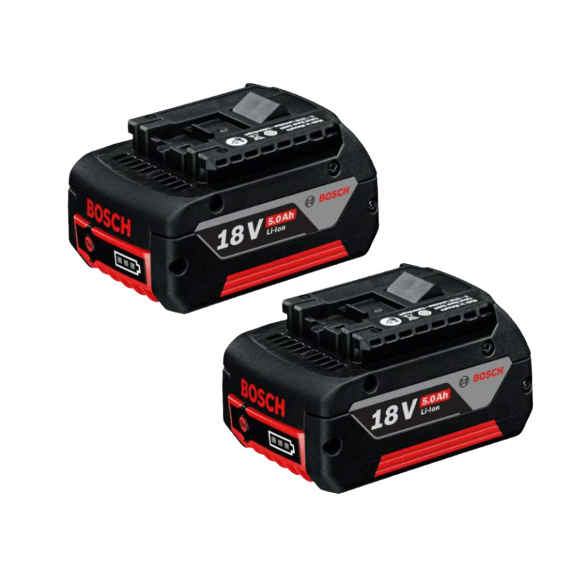 Pack de 2 batteries Lithium GBA 18V 5.0 Ah en boîte carton BOSCH