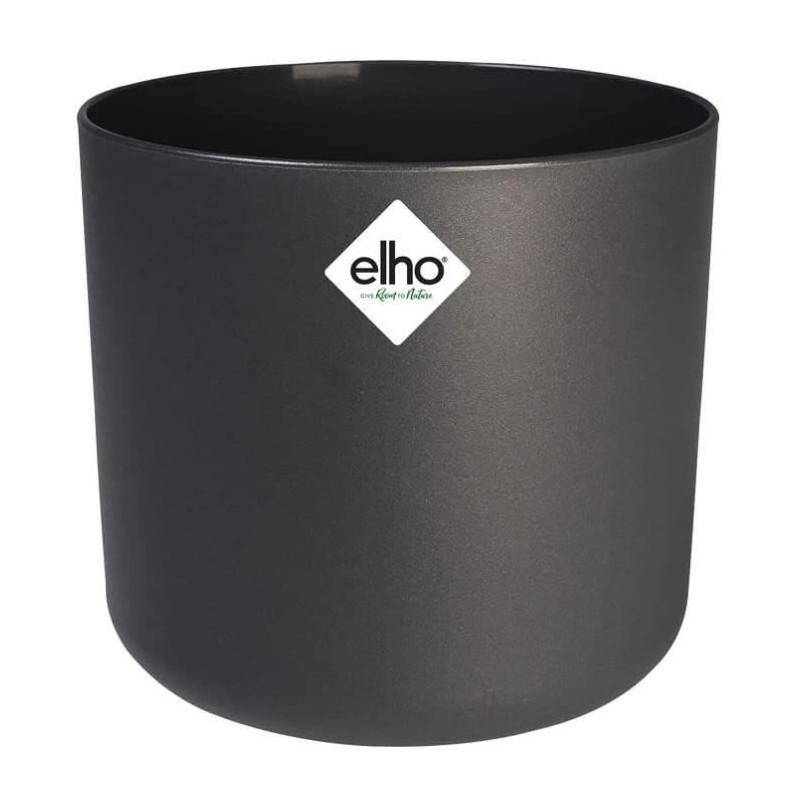 ELHO B.for Soft Pot de fleurs rond 25 - Noir - Ø 25 x H 23 cm - intérieur - 100% recyclé