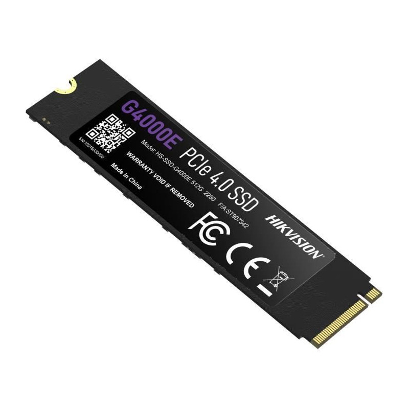 SSD Interne - HIKVISION - G4000E M2 2280 1024 Go PCIe Gen4x4 NVMe 3D TLC 4200 MB/s 5100MB/s 1800TB (HS-SSD-G4000E/1024G)