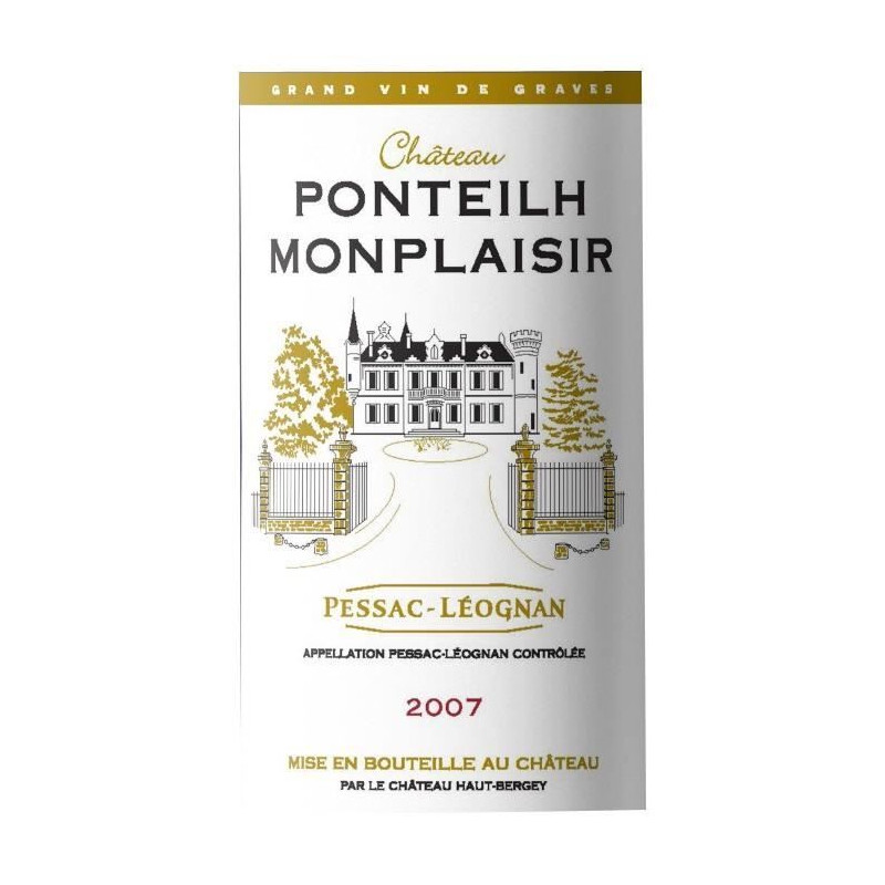 Château Ponteilh Monpalisir 2007 Pessac-Léognan - Vin rouge de Bordeaux
