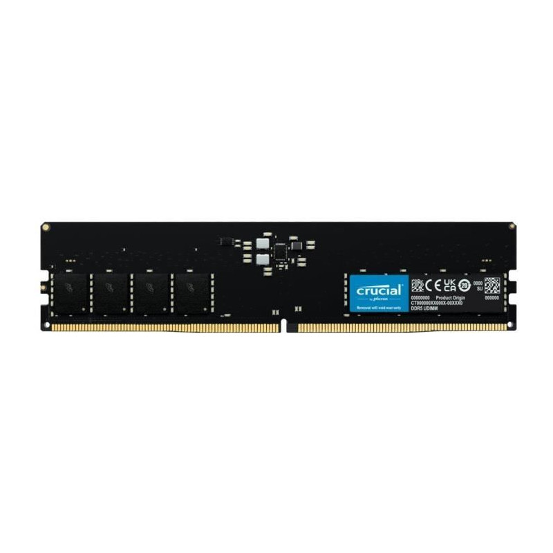 Mémoire RAM - CRUCIAL - DDR5-4800 UDIMM - 16 Go (CT16G48C40U5)