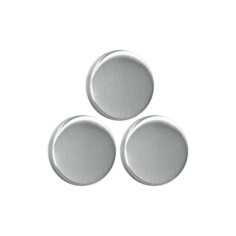 3 magnets adh. ronds inox brossé Ø 3,5cm METALTEX - 29550610080