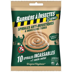 BARRIERE A INSECTES SPIRALE ANTI MOUSTIQ.GERANIOL X10 /NC BARRIERE A INSECTES - BARBIOSPIR10N
