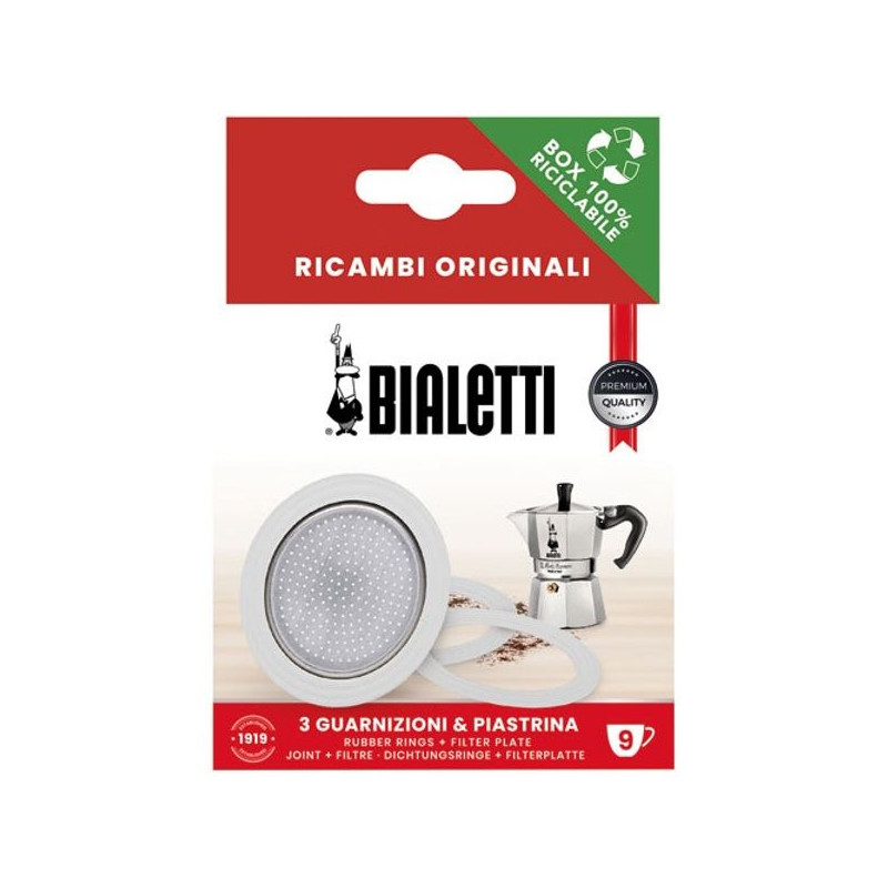 Bialetti 3 JOINTS + 1 FILTER 9 CUPS  MOKA EXPRESS NVX BIALETTI - 0800035