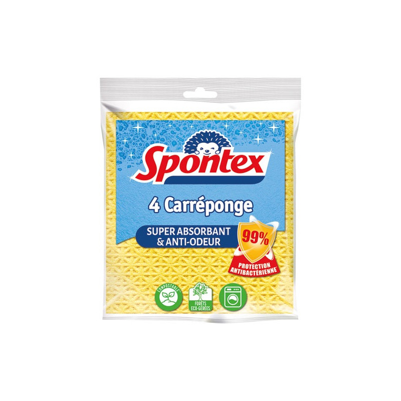 CARRE-EPONGE ANTI BACTERIES X4 SPONTEX - 19200234