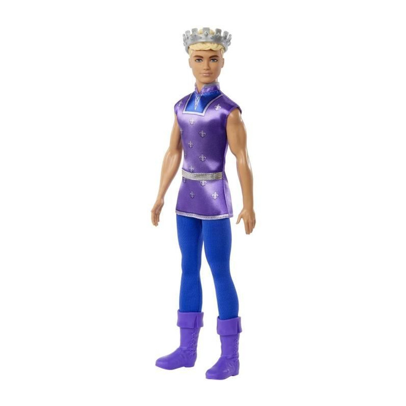 Poupée mannequin Barbie - Ken Prince Blond - HLC23 - Tunique satin violet et bleu - Bottes de cavalier assorties