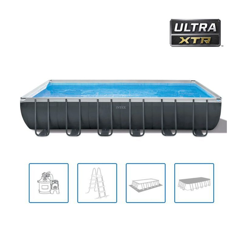 Intex - 26364 - Kit piscine ultra xtr rectangulaire tubulaire 7,32 x 3,66 x 1,32m