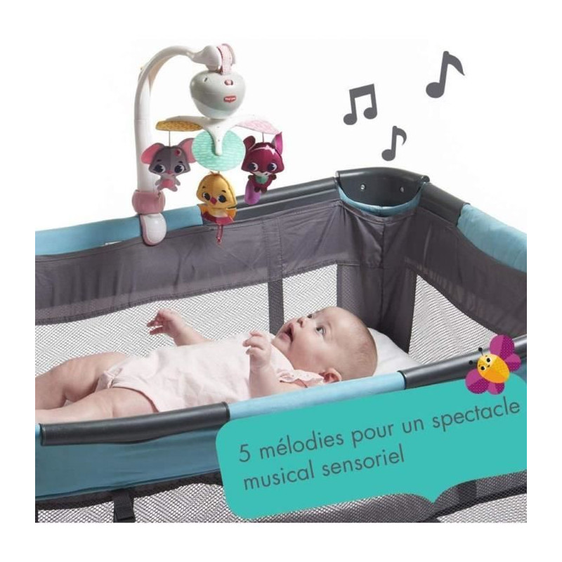 Tiny Love Mobile de Voyage pour Lit et poussette, Musical 3 en 1 pour Bébé, 5 Mélodies,, Collection Princesse