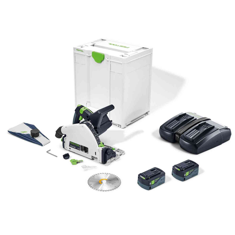Scie circulaire plongeante 18V TSC 55 5,0 KEBI Plus XL + 2 batteries 5Ah + chargeur + Systainer SYS³ FESTOOL 577342