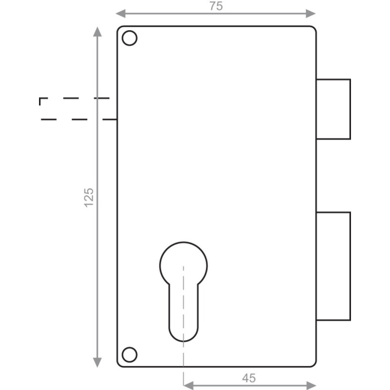 Coffre monopoint en applique pour cylindre européen vertical tirage droite doré HERACLES MX 8827 01