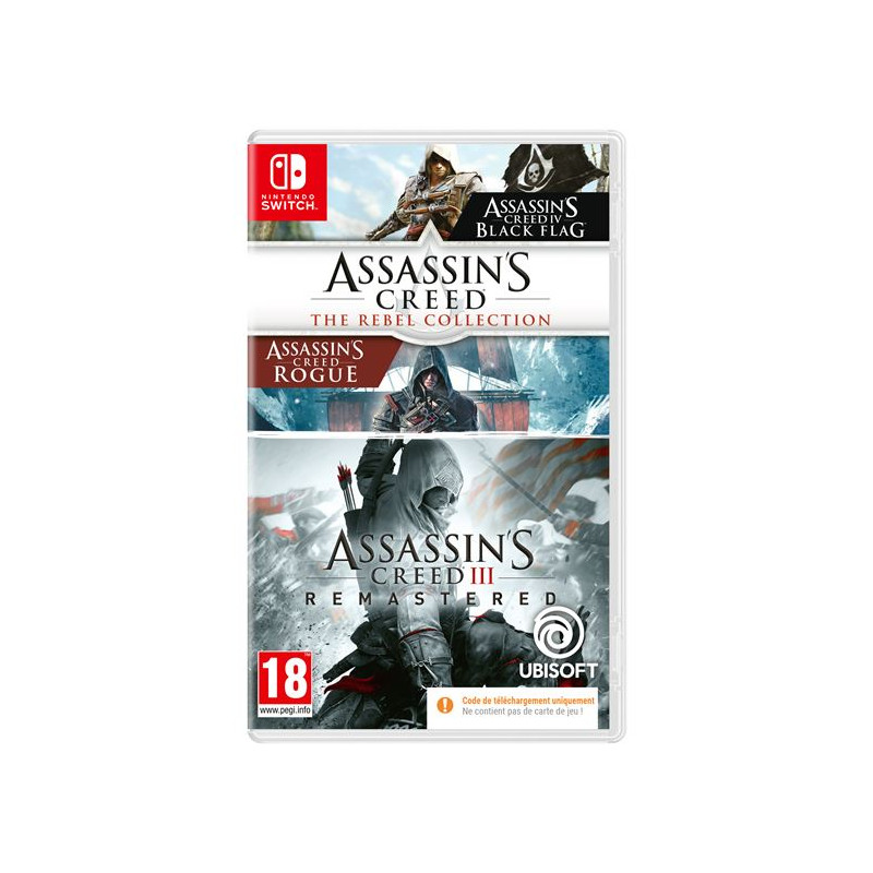 Compilation Assassin’s Creed III Remastered + Assassin s Creed The Rebel Collection Code in a box Nintendo Switch
