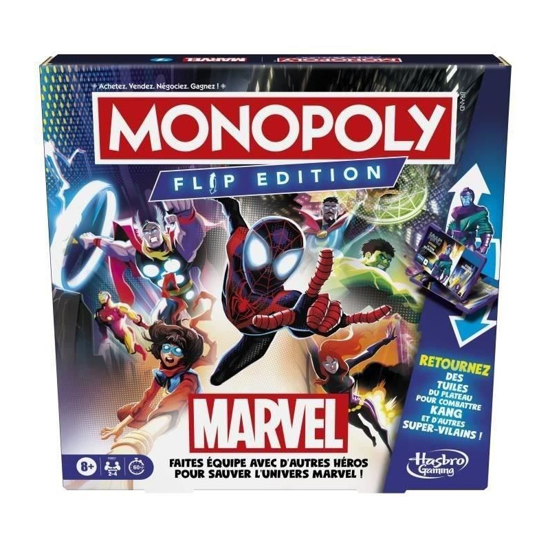 Monopoly Flip Edition : Marvel, Jeux de société, Des 8 ans