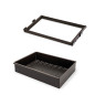 Emuca 7087913 Kit de tiroir et cadre de coulissage en métal pour armoires Moka, fermeture souple, réglable, module de 600mm, Ac