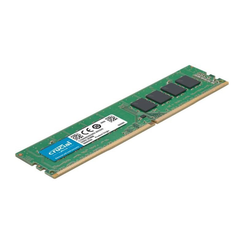 Mémoire CRUCIAL 16GB DDR4 2666 MT/s (PC4-21300) CL19 DR x8 Unbuffered DIMM 288pin (CT16G4DFD8266)