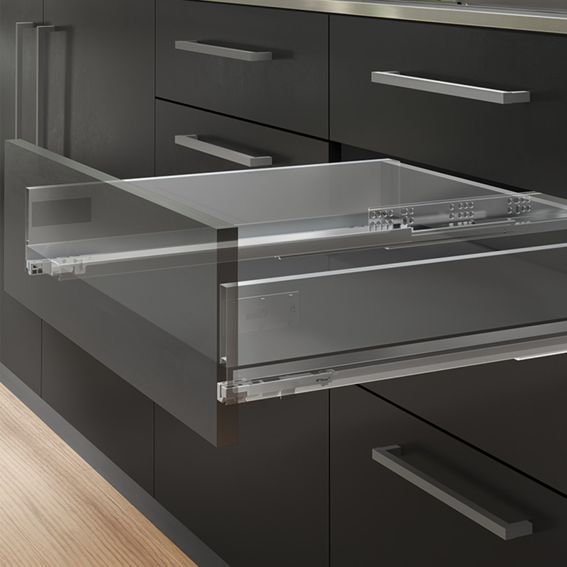 Emuca 3173335 Kit de tiroirs pour cuisine ou salle de bains de Vertex, hauteur 178mm, avec étagères incluses, module 450mm, Gri