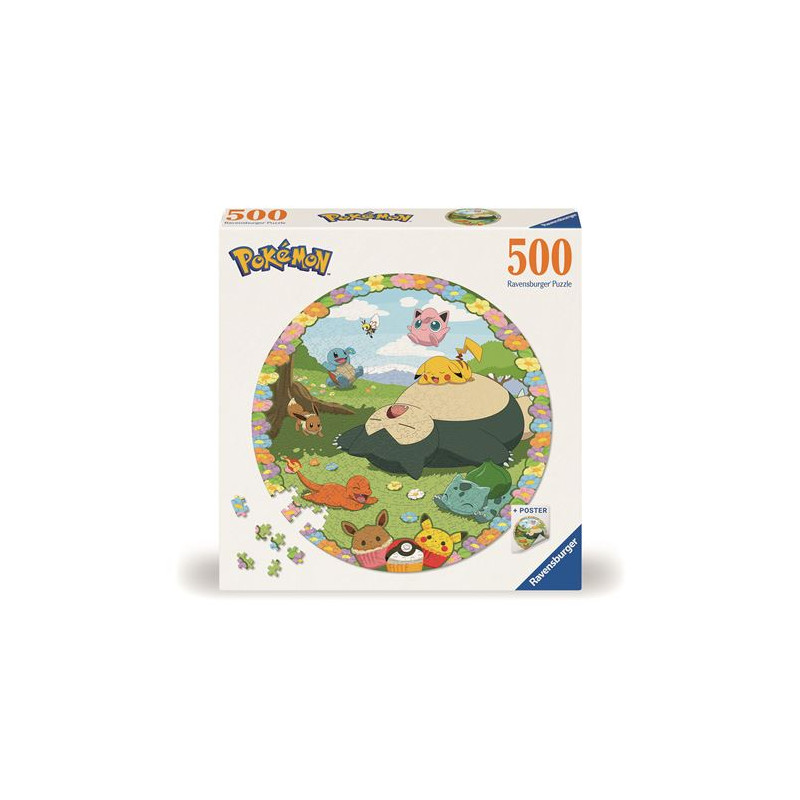 Puzzle rond Ravensburger Pokemon en fleur 500 pièces