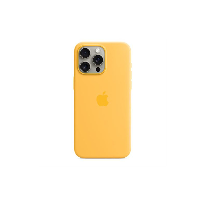 Coque en silicone avec MagSafe pour Apple iPhone 15 Pro Max Rayon de soleil