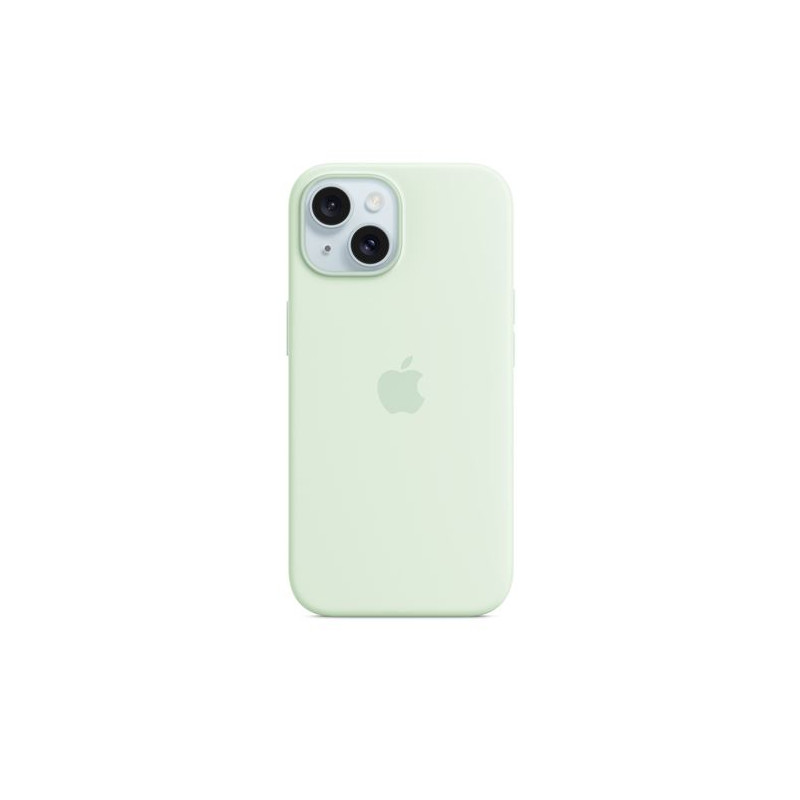 Coque en silicone avec MagSafe pour Apple iPhone 15 Menthe douce