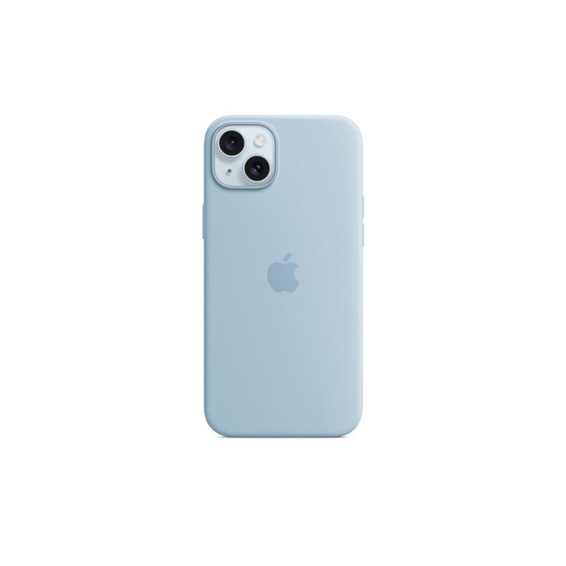 Coque en silicone avec MagSafe pour Apple iPhone 15 Plus Bleu clair
