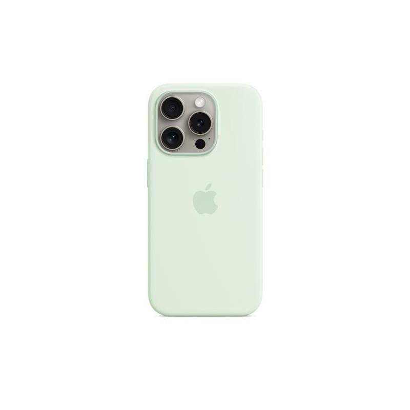 Coque en silicone avec MagSafe pour Apple iPhone 15 Pro Menthe douce