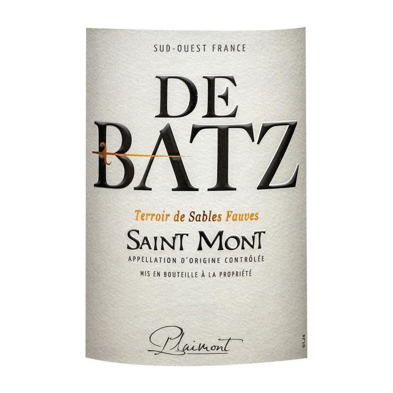 Château Plaimont De Batz 2019 Saint Mont - Vin rouge du Sud-Ouest