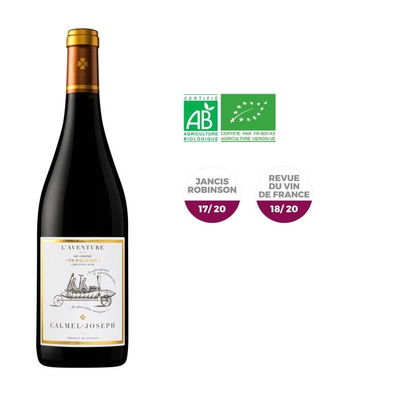 Calmel & Joseph Les Terroirs L'Aventure 2020 Corbieres - Vin rouge de Languedoc - Bio