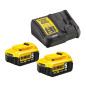 Perforateur SDS Plus 18V 3 modes 2,6J + 2 batteries 4Ah + chargeur + coffret T STAK DEWALT DCH133M2K