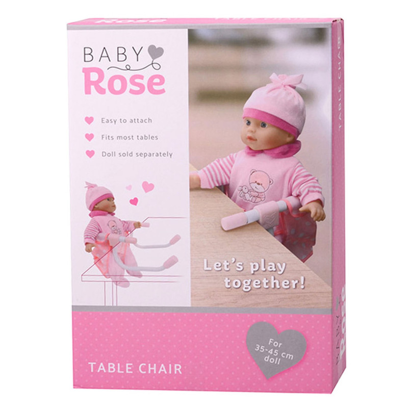 Baby Rose Chaise de table pour poupée