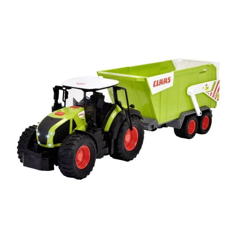 Dickie - Tracteur Claas + remorque 65cm - Son et lumiere - Benne basculante - Dés 3 ans