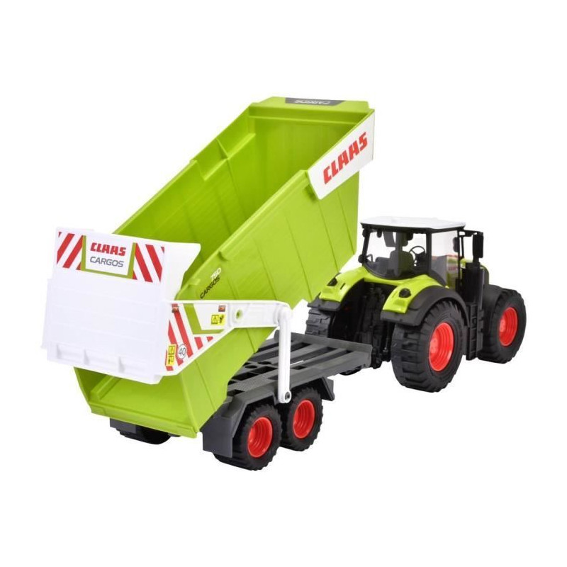 Dickie - Tracteur Claas + remorque 65cm - Son et lumiere - Benne basculante - Dés 3 ans