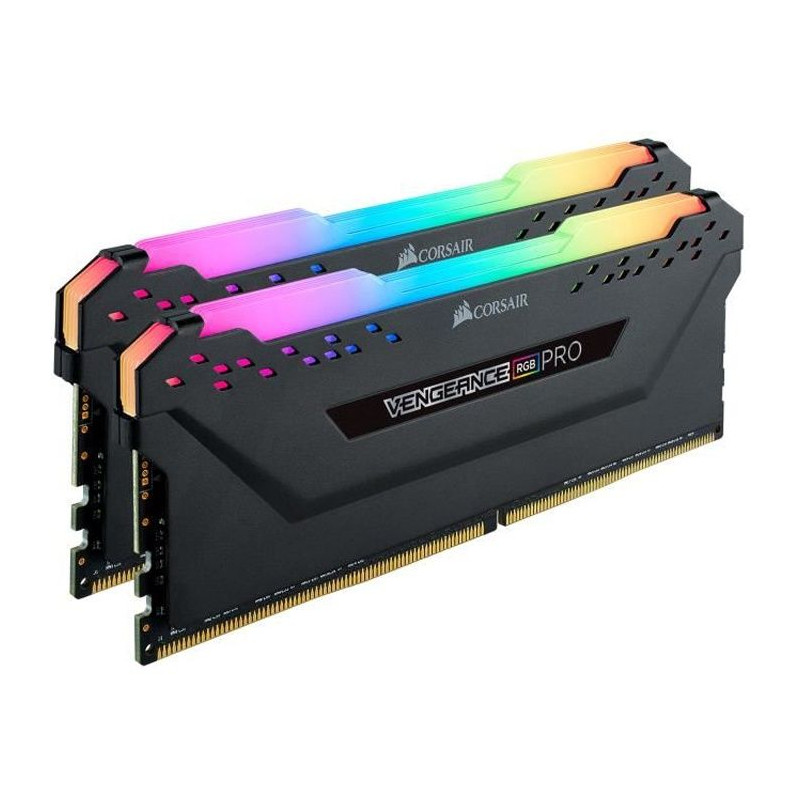 Mémoire RAM - CORSAIR - Vengeance RGB Pro DDR4 - 32GB 2x16GB DIMM - 3600 MHz - 1.35V - Noir (CMW32GX4M2D3600C)