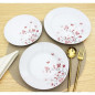 Service de Table 18 pieces en porcelaine Papillons rouge