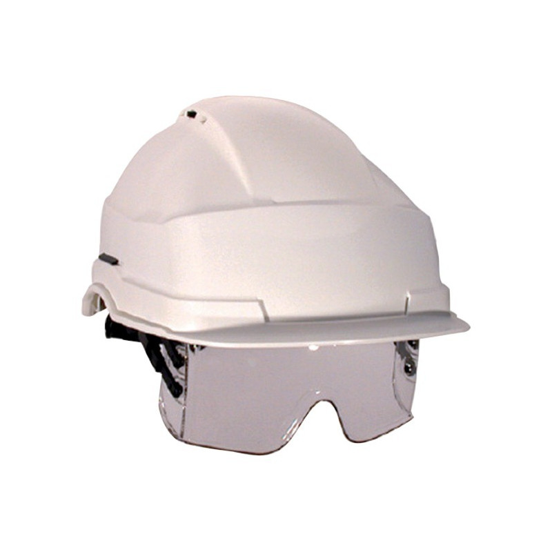 Casque de chantier IRIS 2 blanc avec lunette masque AUBOUEIX 0271C
