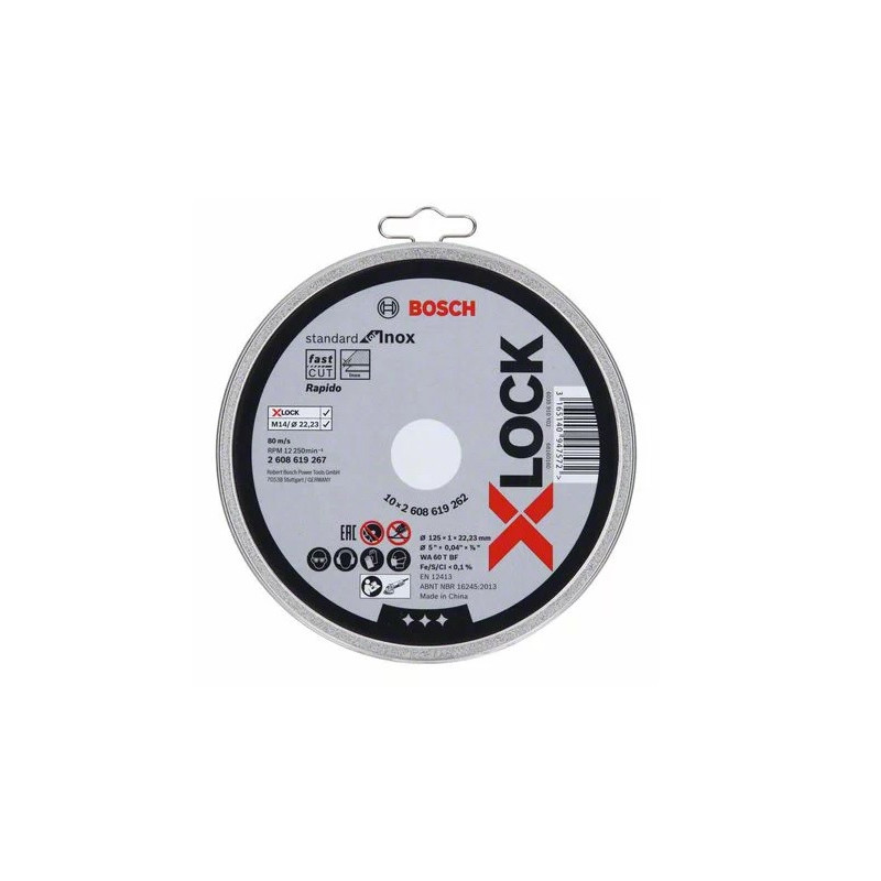 Disque à tronçonner X LOCK 125x1mm Standard pour Inox BOSCH 2608619262