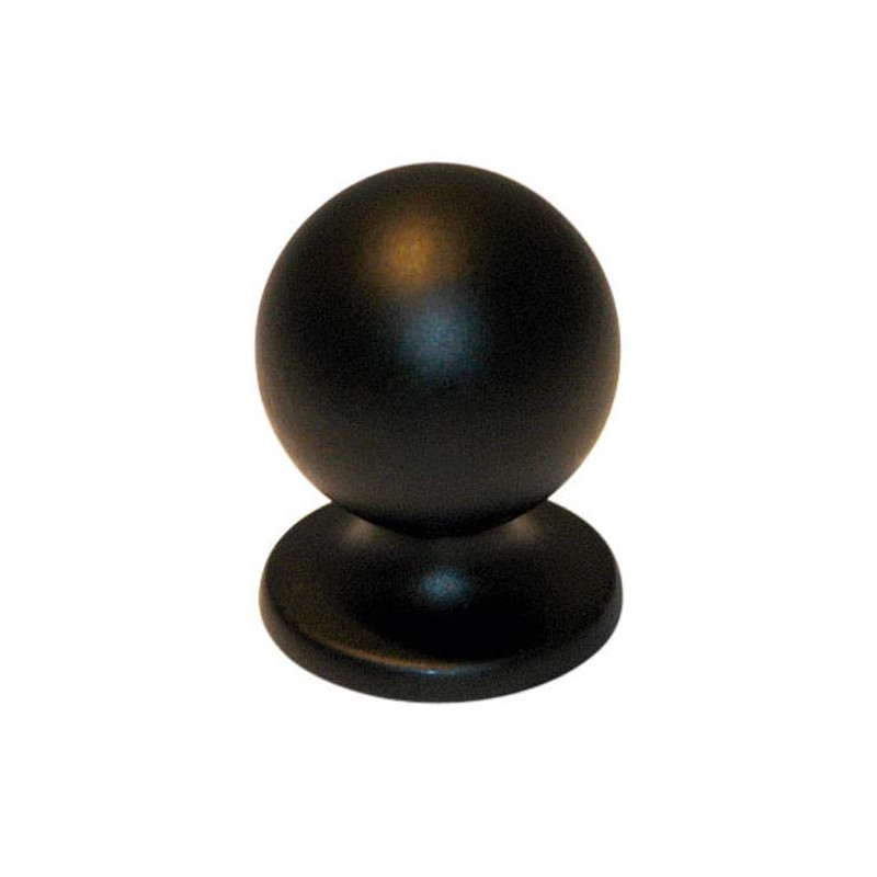 Bouton boule sur platine de diamètre 25mm finition laqué noir CADAP 00401 10V