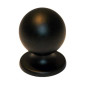 Bouton boule sur platine de diamètre 25mm finition laqué noir CADAP 00401 10V
