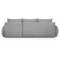 Canapé d'angle gauche convertible MILO 4 places - Tissu gris - Coffre de rangement - L 264 x H 84 x P 99/145 cm