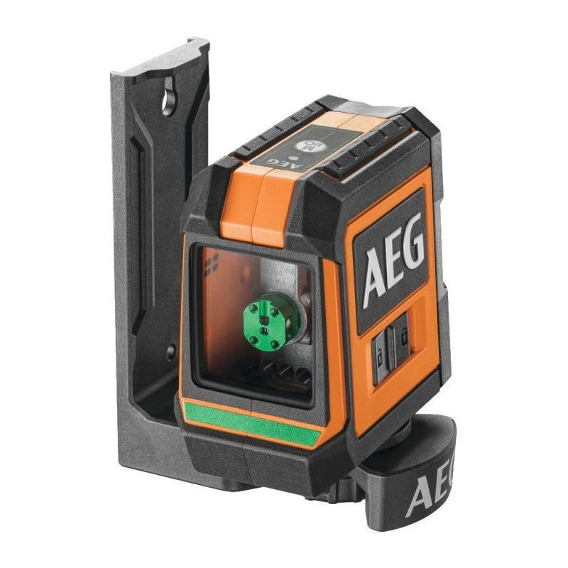 AEG Mesure laser CLG220-B, portée 20 m, laser vert, 2 lignes, avec 1 adaptateur, 2 piles AA, 1 pochette de rangement, bande vel