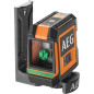 AEG Mesure laser CLG220-B, portée 20 m, laser vert, 2 lignes, avec 1 adaptateur, 2 piles AA, 1 pochette de rangement, bande vel